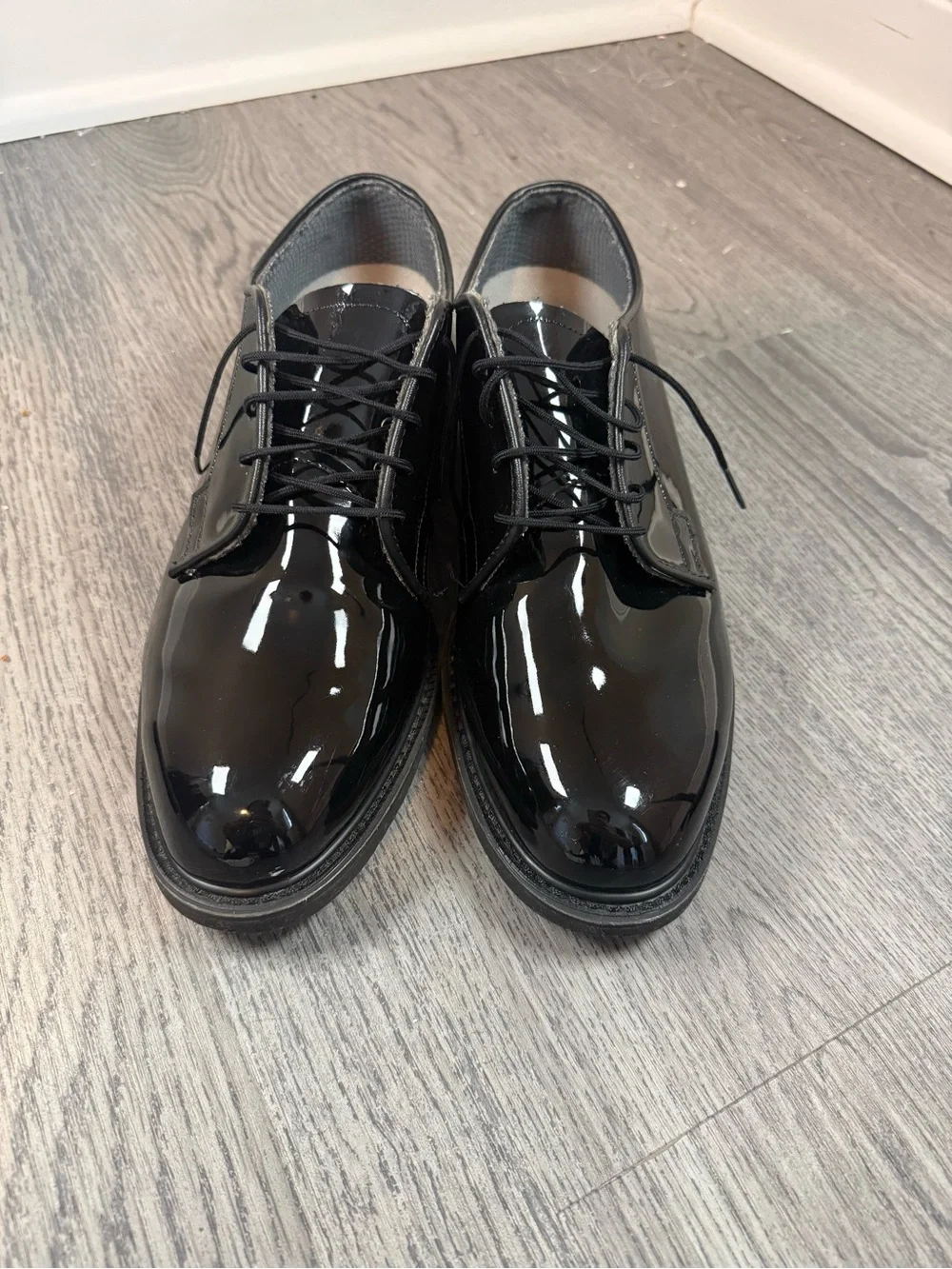 Men's Black Patent Lace-Up Dress Shoes